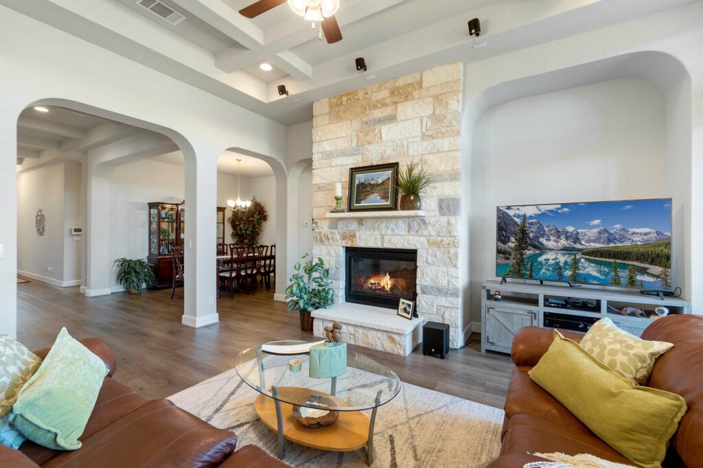 Wood-Look Laminate Flooring in a open space living room | Nampa Floors & Interiors