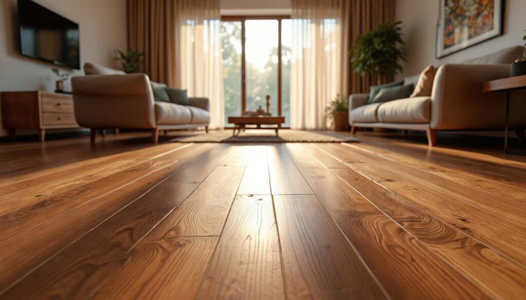 close-up image of hardwood flooring in home